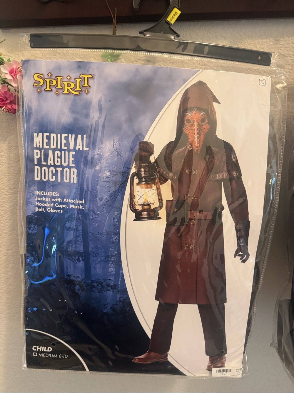 Spirit Medieval Plague Doctor Costume - Brown & Black Hooded Jacket with Mask